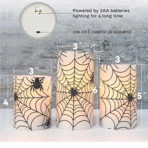 Spider Web LED Candle Set